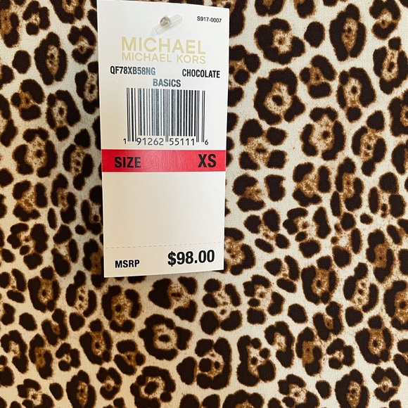 NWT size XS Women’s Michael Kors Leopard Print  Bare Shoulder Dress - Picture 2 of 2